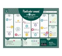 Grafoplás | Bloc planificateur hebdomadaire A3 | Bureau | Avec 192 autocollants | 60 feuilles de papier 120 grammes | Certifié FSC | 42 x 29,7 cm | Imprimé sur 2 encres vertes