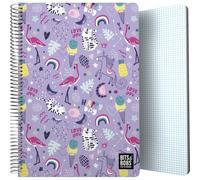 Grafoplas - Cahier Folio Bits&Bobs Happy, feuilles 4 x 4 90 g, spirale Coil-Lock, couverture plastique, FSC