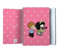Grafoplas - Cahier Mafalda Friends, format folio, feuilles 4 x 4 90 g, spirale, FSC