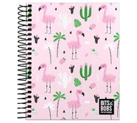 Grafoplás - Carnet à couverture rigide A6, tropical, 100 feuilles quadrillées 5 x 5, 70 grammes, bords 4 couleurs, toucher doux, collection Papeterie Bits&Bobs Pop Up Design, certifié FSC, idéal pour