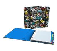 Grafoplás Carpebook Wall Bits&Bobs Pop Up Design Classeur A4 avec anneaux prédécoupés et intercalaires 90 g quadrillés 5 x 5 bord coloré Enveloppe transparente