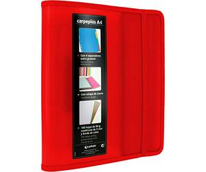 Grafoplás Carpeplus 88200051 88200051 Lot de 4 anneaux en polypropylène avec rabat latéral Recharge de 100 feuilles intercalaires et enveloppe transparente Multiline