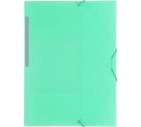 Grafoplás Chemise en plastique format Folio Vert menthe pastel translucide Colorgraf Dos droit avec étiquette imprimée 3 rabats Fermeture élastiques Parfait pour une utilisation scolaire et de bureau