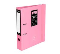 Grafoplas Classeur 2 anneaux A4 avec levier 65 mm Rose Polyfoam Ouverture 360° Résistant et ultra léger Fermeture élastique Couverture en plastique rigide
