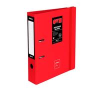 Grafoplas Classeur 2 anneaux A4 avec levier 65 mm Rouge Polyfoam Ouverture 360° Résistant et ultra léger Fermeture élastique Couverture en plastique rigide