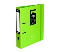 Grafoplas Classeur 2 anneaux A4 avec levier 65 mm Vert Polyfoam Ouverture 360° Résistant et ultra léger Fermeture élastique Couverture en plastique rigide