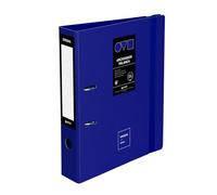 Grafoplas Classeur 2 anneaux A4, levier 65 mm, Unequal Minimal Bleu, Polyfoam, ouverture 360, résistant et ultra léger, œillet et porte-cartes, fermeture élastique élastique, couvercles en plastique