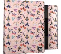 Grafoplás Classeur 3 rabats en carton doublé avec couverture rigide Format folio Motif Bits&Bobs Pop Up Design papillon Toucher doux Certifié FSC