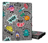 Grafoplas - Classeur 3 rabats en carton doublé, couverture rigide, format folio, collection design Elena Corredoira Random, certifié FSC, parfait matériel scolaire pour documents