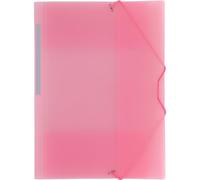 Grafoplás | Classeur 3 rabats | Format folio | Rose doux pastel | Polypropylène semi-rigide | Translucide | Colorgraf | Dos droit avec étiquette | Fermeture élastiques | Parfait porte-documents