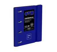 Grafoplas Classeur 4 anneaux A5 en polyfoam résistant et ultra léger Bleu Avec recharge 25 mm Idéal pour organiser les fournitures scolaires