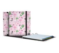 Grafoplas Classeur 4 anneaux avec recharge A4, comprend 100 feuilles quadrillées 5 x 5 90 g bord couleur, séparateurs et enveloppe transparente, Carpebook Tropical Bits & Bobs Pop Up Design, tranche