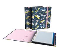 Grafoplas Classeur 4 anneaux avec recharge a4, comprend 100 feuilles quadrillées 5 x 5 90 g bord couleur, séparateurs et enveloppe avec fermeture, tranche incurvée ergonomique, Carpebook Dragon Fly