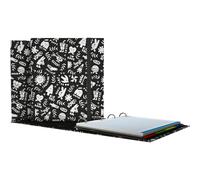 Grafoplás Classeur 4 anneaux avec recharge A4 Elena Corredoira Elements Comprend 100 feuilles quadrillées 5 x 5 cm, séparateurs et enveloppes, tranche incurvée ergonomique, carpebook parfait matériel