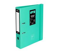 Grafoplas Classeur à 2 anneaux A4 avec levier de 65 mm Vert menthe Minimal Polyfoam Ouverture 360° Résistant et ultra léger Fermeture élastique Couverture en plastique rigide