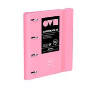 Grafoplas Classeur à 4 anneaux A4, en polyfoam, résistant et ultraléger, Unequal Minimal rose, avec recharge, séparateurs et enveloppe, parfait pour organiser les fournitures scolaires