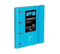 Grafoplas Classeur à 4 anneaux A4, en polyfoam, résistant et ultraléger, Unequal minimaliste bleu pastel, avec recharge, séparateurs et enveloppe, parfait pour organiser les fournitures scolaires