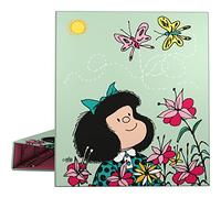 Grafoplás - Classeur à anneaux A4, 4 anneaux mixtes 40 mm, collection Mafalda Primavera, doux au toucher, certifié FSC