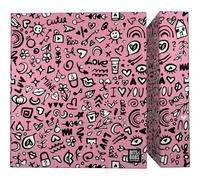 Grafoplas - Classeur à anneaux A4, I Love You Bits&Bobs, 4 anneaux mixtes 40 mm, parfait matériel scolaire pour classement, couverture rigide en carton, plastifié doux, certifié FSC