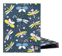 Grafoplas Classeur à anneaux A5 Motif Dragon Fly Bits&Bobs 4 anneaux ronds 20 mm plastifié doux parfait pour les documents de chambre et dina5 certifié FSC