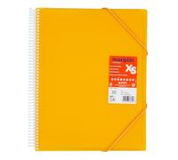 Grafoplas - Classeur à pochettes en plastique A4, maxiplás XS, 30 doublures transparentes, polypropylène standard, couleur moutarde, spirale PVC, parfait pour classer du matériel scolaire et de bureau
