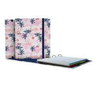 Grafoplás Classeur A4 avec anneaux découpés avec recharge et intercalaires | Feuilles 90 g quadrillées 5 x 5 bord couleur | Enveloppe transparente | Carpebook Sunset Bits&Bobs Pop Up Design