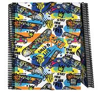 Grafoplás | Classeur avec pochettes | Spirale | A4 | 30 doublures transparentes | Couvercles flexibles | Comprend une enveloppe plastique | Street, Bits&Bobs Pop Up Design