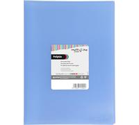 Grafoplás Classeur avec pochettes transparentes A4 Bleu clair 40 pochettes en polypropylène Format folio Couverture souple Polyplas Multiline Parfait matériel scolaire et de bureau