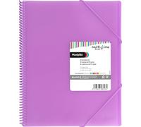 Grafoplás Classeur avec pochettes transparentes A4 Lavande 30 pochettes en polypropylène extra Couverture en plastique souple Spirale PVC Multiline Parfait comme matériel scolaire et bureau