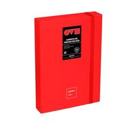 Grafoplas Classeur de projet Dos 5 cm Couverture rigide Polyfoam Résistant et ultra léger Rouge Collection Unequal Minimal Parfait pour les documents scolaires