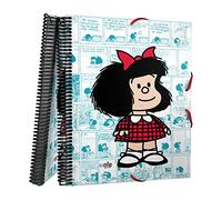 Grafoplás | Classeur en plastique | A4 | 30 doublures transparentes | Avec spirale | Couvercles flexibles | Mafalda Vignettes