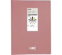 Grafoplas - Classeur en plastique Like polyplás, 30 pochettes transparentes en polypropylène, format folio, couleur rose, couverture souple, parfait matériel scolaire et de bureau
