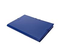 Grafoplás Classeur en PVC avec trois rabats Bleu avec élastiques de fermeture et couverture rigide 33 x 25 cm
