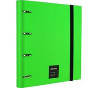 Grafoplás Classeur Graffias 88106025 Classeur A4 doublé UNEQUAL Fluor Vert Anneaux 35 mm Inclus Remplacement 100 Feuilles 4 Séparateurs