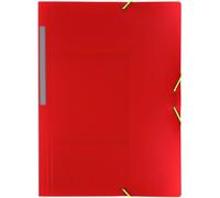 Grafoplas Classeur Poliplas Translucido Avec Fermeture Avec Elastiques Et 3 Rabats - Roug