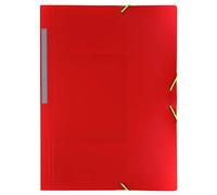 Grafoplas Classeur poliplas translucido avec Fermeture avec Elastiques et 3 Rabats - Rouge -
