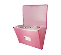 Grafoplás Classeur | Rose pastel | Format folio | 13 positions soufflet | Comprend une étiquette pour visières et cartes | Couvertures imperméables en plastique | Multiline