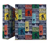 Grafoplás Classeur scolaire A4 avec 4 anneaux mixtes de 40 mm | Skate Bits&Bobs Pop Up Design | Matériel scolaire parfait | Couverture rigide en carton | Certifié FSC