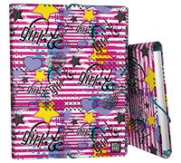 Grafoplás | Dossier 3 rabats | Carton doublé | Couverture rigide | Taille Folio | Design Bits&Bobs Pop Up Design, Girl | Certifié FSC