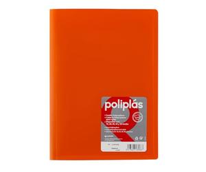 Grafoplas - Dossiers 30 pochettes plastique A4, polyplas opaque, orange | Doublures transparentes, couvertures en polypropylène, fabriquées en Espagne, parfaites pour classer des documents et des