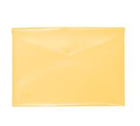Grafoplas Enveloppe plastique avec fermeture à clic | Ecoplas | Format folio | Couleur jaune doux translucide | 33,4 x 23,5 cm | Parfait pour documents scolaires, domestiques et de bureau A4 et Folio