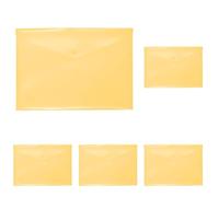 Grafoplas Enveloppe plastique avec fermeture à clic | Ecoplas | Format folio | Couleur jaune doux translucide | 33,4 x 23,5 cm | Parfait pour documents scolaires, domestiques et de bureau A4 et Folio