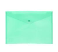 Grafoplas Enveloppe plastique avec fermeture à clic | Ecoplas | Format folio | Couleur menthe translucide | 33,4 x 23,5 cm | polypropylène | Parfait pour documents scolaires, domestiques et de bureau