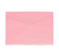 Grafoplas - Enveloppe plastique avec fermeture clic Ecoplás, taille quatrième, couleur rose doux translucide, 18 x 25 cm, polypropylène, parfaite pour protéger les documents scolaires, domestiques ou