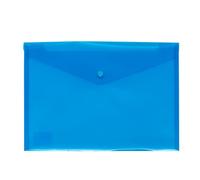 Grafoplas Enveloppe polypropylène translucide quatrième Coquelicots en Plastique Bleu avec Fermeture à Boucle Graphite