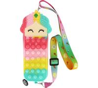 Grafoplas Étui en Silicone Pop It Licorne Bubbles, Fuchsia, Rose, Jaune et Menthe, 20x6,5x4cm, Bubbles Princesse