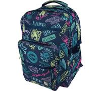 Grafoplás - Grand sac à dos scolaire 32 x 46 x 24 cm, 31 litres, zone rembourrée pour ordinateur portable, modèle Bigpack, design Beach, Bits&Bobs Pop Up Design, ergonomie maximale, bleu, XL, scolaire