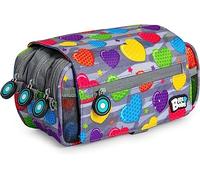 Grafoplás Heart Trousse Scolaire 3 Compartiments pour Enfants, imprimé, 23 x 10 x 10 cm, Imprimé, 23x10x10cm, Trousse Scolaire Trois Compartiments avec Rabat