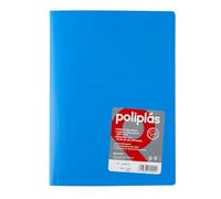 Grafoplas I Classeur avec pochettes en plastique I 10 pochettes transparentes Format DIN A4 Bleu ciel I Série Polyplas Opaque I Fabriquées en Espagne I Couvercles flexibles Grande capacité de stockage