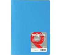 Grafoplas I Classeur avec pochettes en plastique I 10 pochettes transparentes I Taille Folio bleu ciel I Série Polyplas Opaque I Fabriquées en Espagne I Couvercles flexibles I Grande capacité de